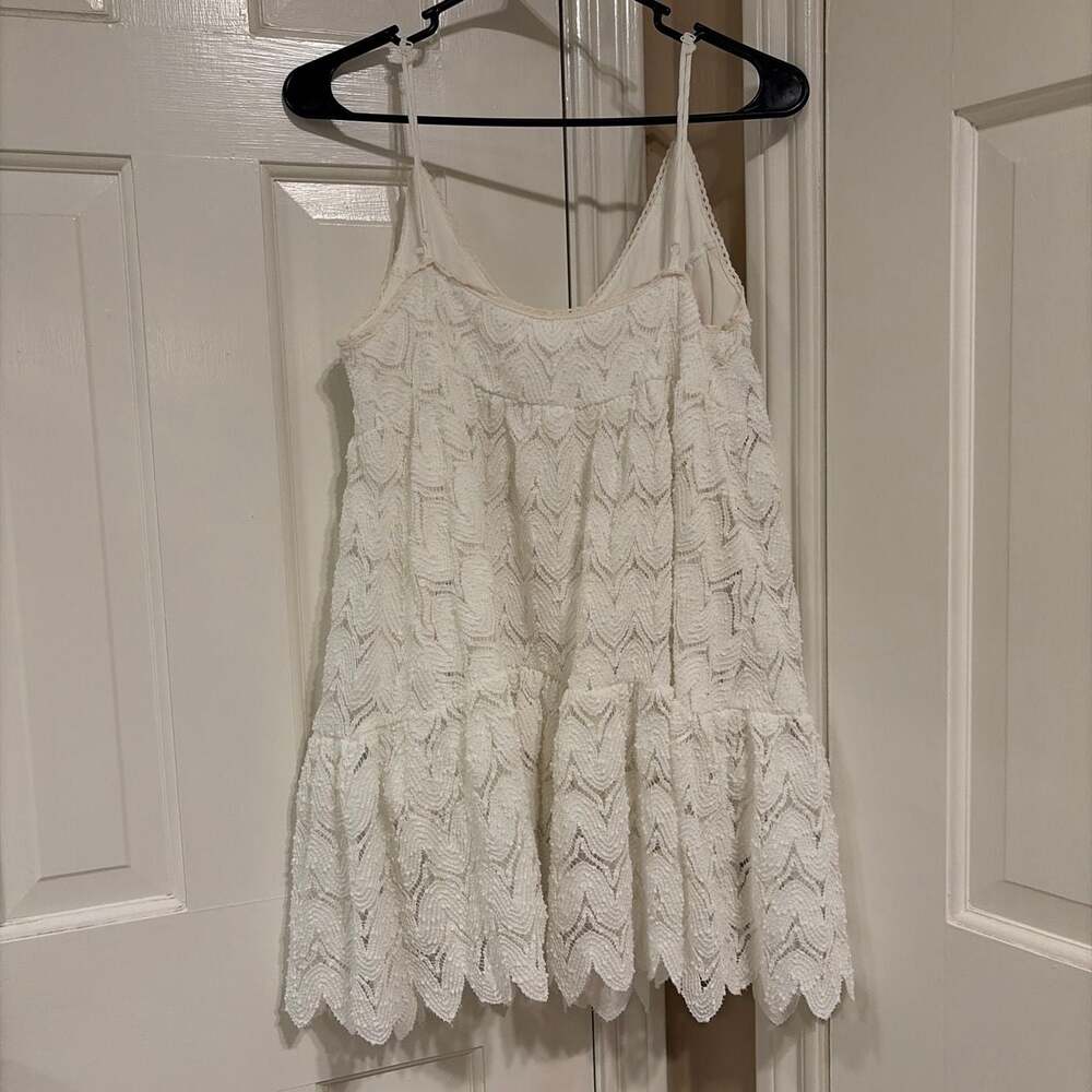 Habit White Lace Tiered Scalloped Cami Mini Dress Style S19185 - Picture 2 of 9